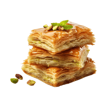 AI generated Baklavas on transparency background png