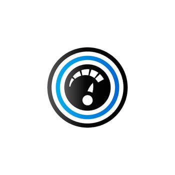 Dashboard icon in duo tone color. Control panel odometer speedometer vector