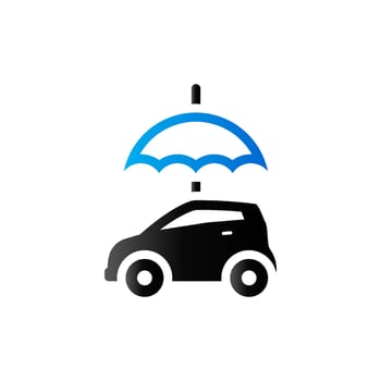 Car and umbrella icon in duo tone color. Insurance protection vector
