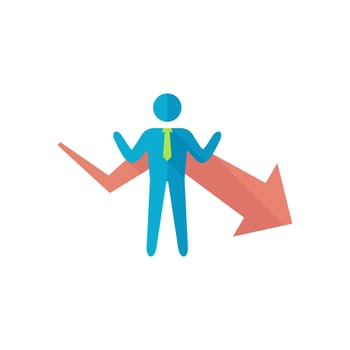 Businessman chart icon in flat color style. Business finance growth success info graphic vector