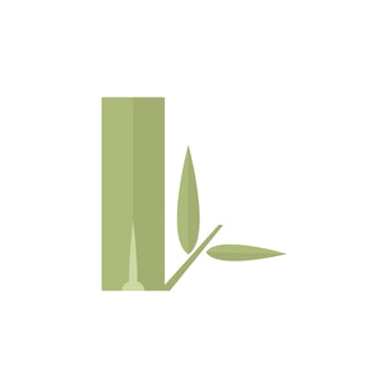 Bamboo icon in flat color style. Spa, herbs, relaxation, wellness therapy vector