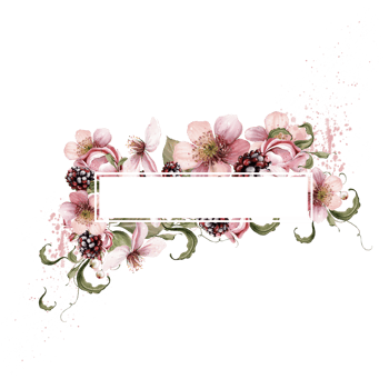 Watercolor festive invitation frame made of beautiful flowers and fruit berries with green leaves. Illustration png