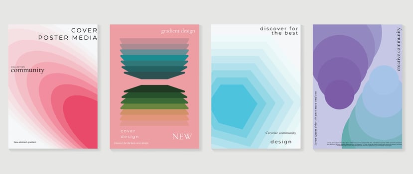 Abstract gradient background cover vector. Modern digital wallpaper with vibrant color, geometric shape. Futuristic landing page illustration for branding, commercial, advertising, web, poster. vector