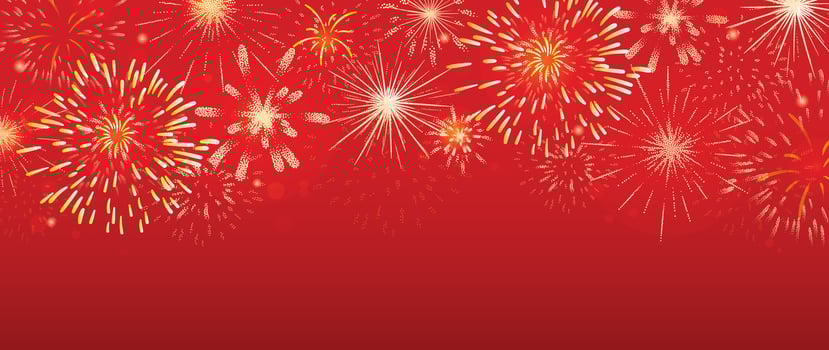 Festival chinese backdrop vector. Happy chinese new year wallpaper design with golden fireworks on red background. Modern luxury oriental illustration for cover, banner, website, decor, advert. vector