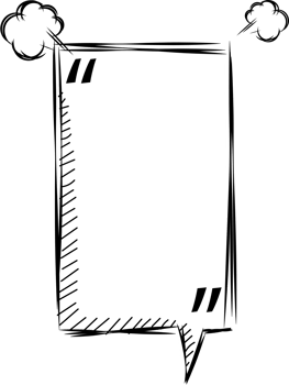 Black and white speech bubble balloon with quotation marks, icon sticker memo keyword planner text box banner, flat png transparent element design