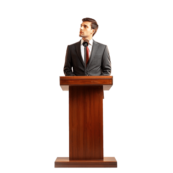 AI generated Businessman in microphone png isolated on transparent background
