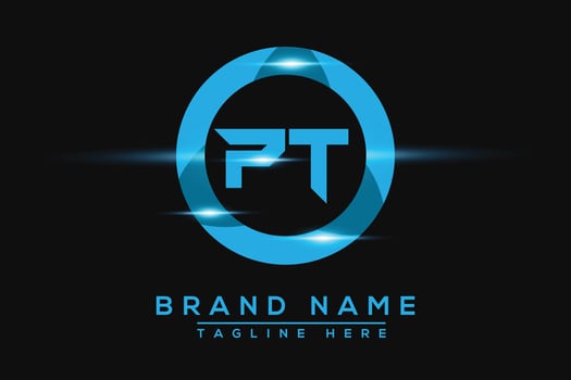PT Blue logo Design. Vector logo design for business.