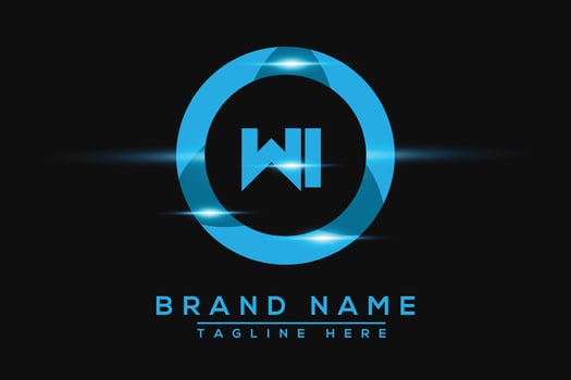 WI Blue logo Design. Vector logo design for business.