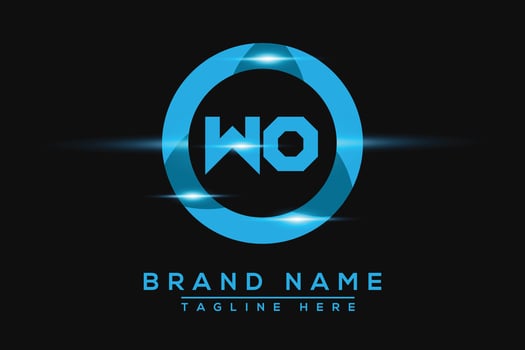 WO Blue logo Design. Vector logo design for business.