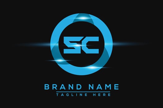 SC Blue logo Design. Vector logo design for business.