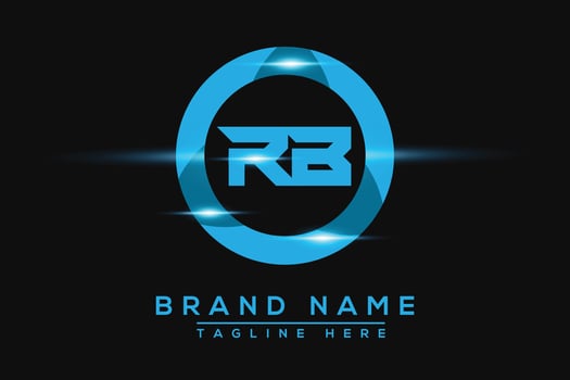 RB Blue logo Design. Vector logo design for business.
