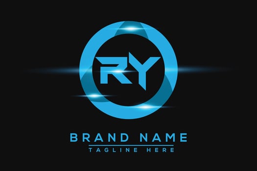 RY Blue logo Design. Vector logo design for business.