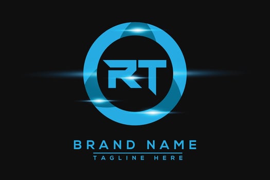 RT Blue logo Design. Vector logo design for business.
