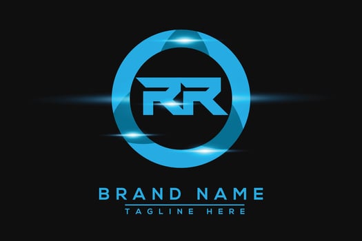 RR Blue logo Design. Vector logo design for business.