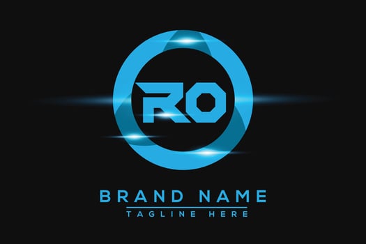 RO Blue logo Design. Vector logo design for business.