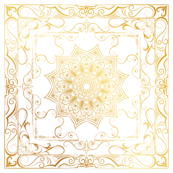 Mandala gold color for luxurious decoration, used on book covers and product wrapping boxes. png