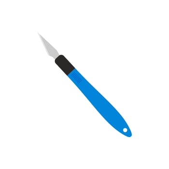 art knife or hobby knife flat design vector illustration. Detailed vector illustration of hobby and utility knife handles and blades. paper cutter, cutter breadboard, craft knife