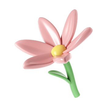 3d Pink spring cherry blossom flower transparent. Including petals, and bud. Graphic cute element design for web, greeting card png