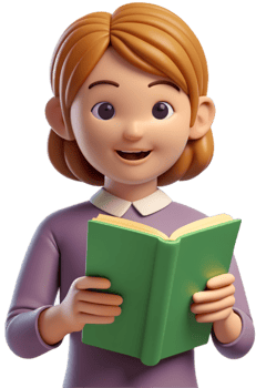 3d cartoon reading a book png