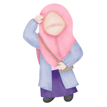 illustration of cute musimah faceless png