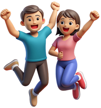 a couple having fun 3d png
