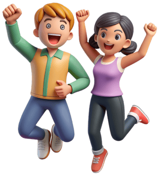 a couple having fun 3d png
