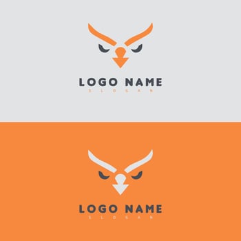 Minimalist eagle face Logo design vector