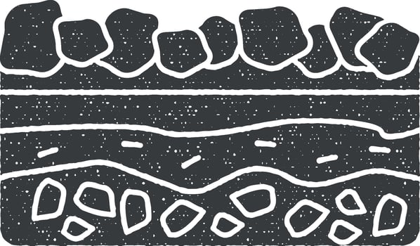 Soil ground icon vector illustration in stamp style