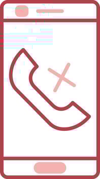 Missed Call Solid Two Color Icon vector