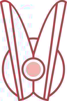 Clothespin Solid Two Color Icon vector