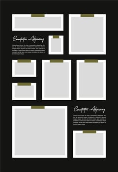 Pictures or photos frame collage abstract photo frames and digital photo wall template vector