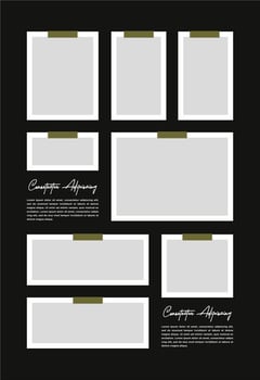Pictures or photos frame collage abstract photo frames and digital photo wall template vector