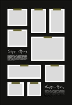 Pictures or photos frame collage abstract photo frames and digital photo wall template vector