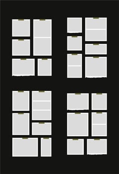Pictures or photos frame collage abstract photo frames and digital photo wall template vector