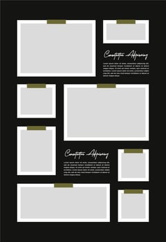 Pictures or photos frame collage abstract photo frames and digital photo wall template vector