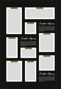 Pictures or photos frame collage abstract photo frames and digital photo wall template vector