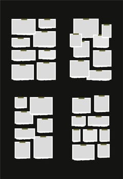 Pictures or photos frame collage abstract photo frames and digital photo wall template vector