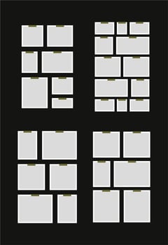 Pictures or photos frame collage abstract photo frames and digital photo wall template vector