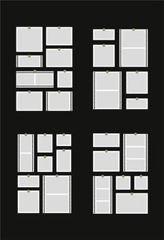 Pictures or photos frame collage abstract photo frames and digital photo wall template vector