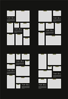 Pictures or photos frame collage abstract photo frames and digital photo wall template vector