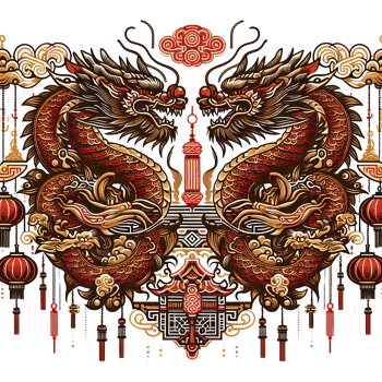 AI generated the Chinese New Year with Dragon Icon and symbol in Chinese culture png