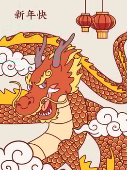 Dragon year chinese new year vector