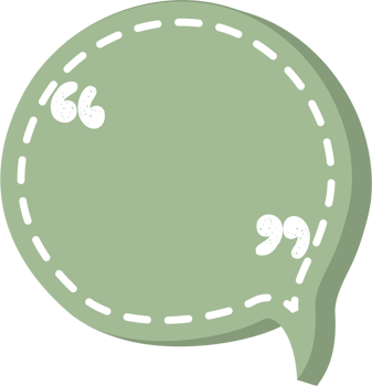 Colorful pastel green color speech bubble balloon with quotation marks, icon sticker memo keyword planner text box banner, flat png transparent element design