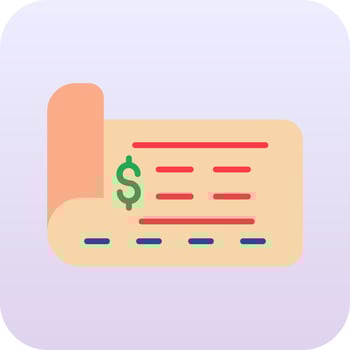 Bank Check Vector Icon