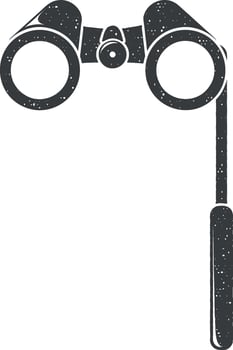 Opera glasses vector icon illustration with stamp effect