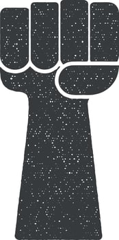 fist vector icon illustration with stamp effect