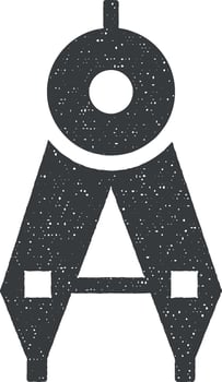 Compass vector icon illustration with stamp effect