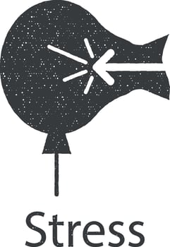 air, balloon, blow, relief, stress vector icon illustration with stamp effect