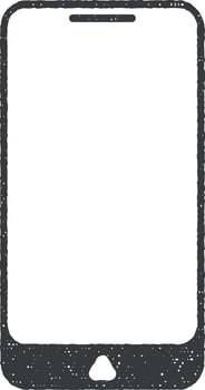 smart phone vector icon illustration with stamp effect