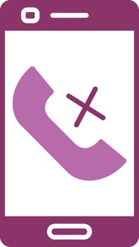 Missed Call Glyph Two Colour Icon vector